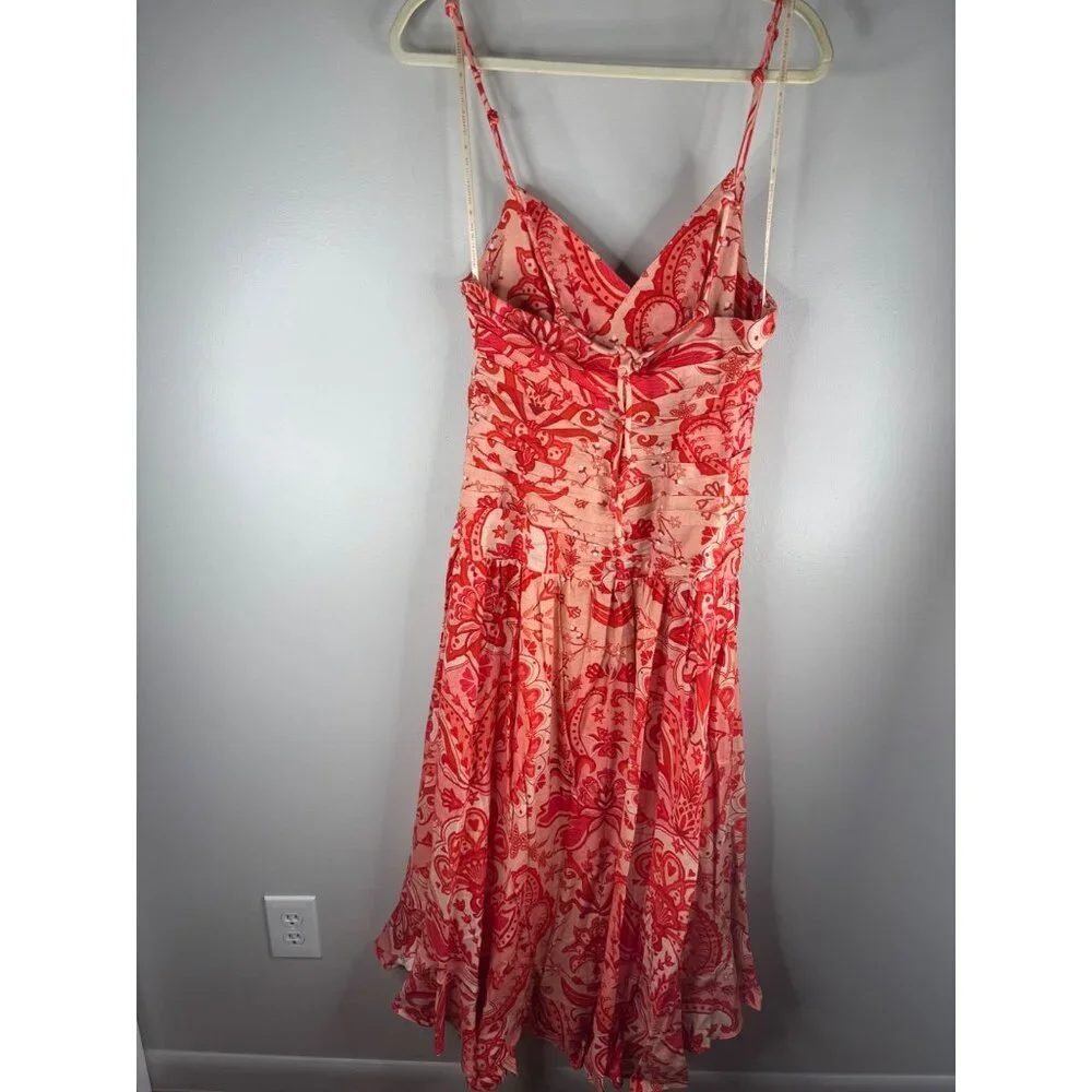 NWT Farm Rio Jaipur Red Crossed Over Maxi Floral Dress Size M